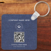 Eenvoudige Minimalistische Aangepaste Logo & Tekst Sleutelhanger (Achterkant)