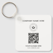 Eenvoudige Minimalistische Aangepaste Logo & Tekst Sleutelhanger (Voorkant)