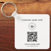 Eenvoudige Minimalistische Aangepaste Logo & Tekst Sleutelhanger (Voorkant)