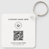 Eenvoudige Minimalistische Aangepaste Logo & Tekst Sleutelhanger (Achterkant)