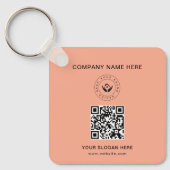 Eenvoudige Minimalistische Aangepaste Logo & Tekst Sleutelhanger (Voorkant)