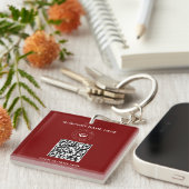 Eenvoudige Minimalistische Aangepaste Logo & Tekst Sleutelhanger (Voorkant Rechts)