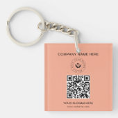 Eenvoudige Minimalistische Aangepaste Logo & Tekst Sleutelhanger (voorkant)