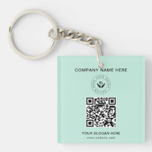 Eenvoudige Minimalistische Aangepaste Logo & Tekst Sleutelhanger