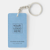 Eenvoudige Minimalistische Aangepaste Logo & Tekst Sleutelhanger (achterkant)
