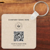 Eenvoudige Minimalistische Aangepaste Logo & Tekst Sleutelhanger (Achterkant)