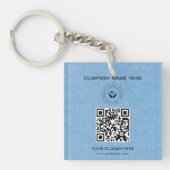 Eenvoudige Minimalistische Aangepaste Logo & Tekst Sleutelhanger (voorkant)