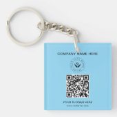 Eenvoudige Minimalistische Aangepaste Logo & Tekst Sleutelhanger (voorkant)