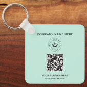 Eenvoudige Minimalistische Aangepaste Logo & Tekst Sleutelhanger (Voorkant)