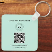 Eenvoudige Minimalistische Aangepaste Logo & Tekst Sleutelhanger (Achterkant)