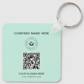 Eenvoudige Minimalistische Aangepaste Logo & Tekst Sleutelhanger (Achterkant)