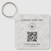 Eenvoudige Minimalistische Aangepaste Logo & Tekst Sleutelhanger (Voorkant)