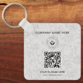 Eenvoudige Minimalistische Aangepaste Logo & Tekst Sleutelhanger (Voorkant)