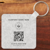 Eenvoudige Minimalistische Aangepaste Logo & Tekst Sleutelhanger (Achterkant)