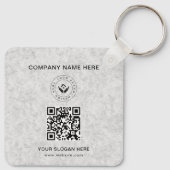 Eenvoudige Minimalistische Aangepaste Logo & Tekst Sleutelhanger (Achterkant)