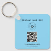 Eenvoudige Minimalistische Aangepaste Logo & Tekst Sleutelhanger (Voorkant)