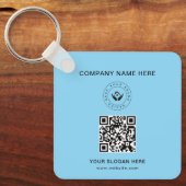 Eenvoudige Minimalistische Aangepaste Logo & Tekst Sleutelhanger (Voorkant)