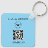 Eenvoudige Minimalistische Aangepaste Logo & Tekst Sleutelhanger (Achterkant)