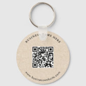 Eenvoudige Minimalistische Aangepaste Logo & Tekst Sleutelhanger (Achterkant)