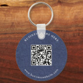 Eenvoudige Minimalistische Aangepaste Logo & Tekst Sleutelhanger (Voorkant)