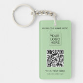 Eenvoudige Minimalistische Aangepaste Logo & Tekst Sleutelhanger (Voorkant)