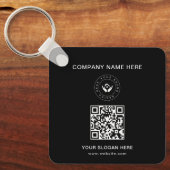 Eenvoudige Minimalistische Aangepaste Logo & Tekst Sleutelhanger (Voorkant)