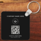 Eenvoudige Minimalistische Aangepaste Logo & Tekst Sleutelhanger (Achterkant)