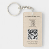 Eenvoudige Minimalistische Aangepaste Logo & Tekst Sleutelhanger (Voorkant)