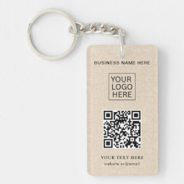 Eenvoudige Minimalistische Aangepaste Logo & Tekst Sleutelhanger