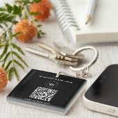 Eenvoudige Minimalistische Aangepaste Logo & Tekst Sleutelhanger (Voorkant Rechts)