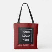 Eenvoudige Minimalistische Aangepaste Logo & Tekst Tote Bag (Achterkant)