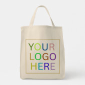 Eenvoudige Minimalistische Aangepaste Logo & Tekst Tote Bag (Achterkant)