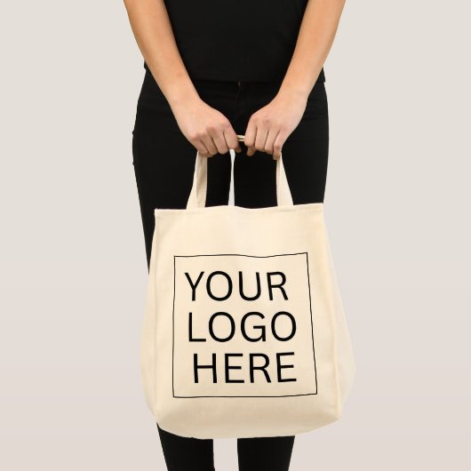 Eenvoudige Minimalistische Aangepaste Logo & Tekst Tote Bag (Voorkant (product))