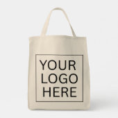 Eenvoudige Minimalistische Aangepaste Logo & Tekst Tote Bag (Achterkant)