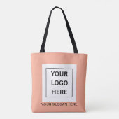 Eenvoudige Minimalistische Aangepaste Logo & Tekst Tote Bag (Achterkant)