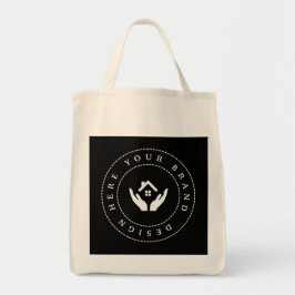 Eenvoudige Minimalistische Aangepaste Logo & Tekst Tote Bag