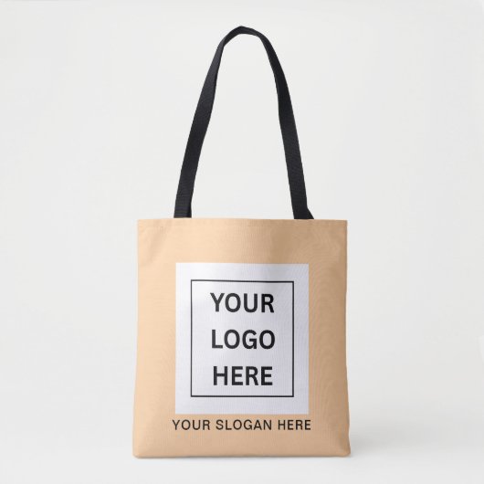 Eenvoudige Minimalistische Aangepaste Logo & Tekst Tote Bag (Voorkant)