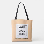 Eenvoudige Minimalistische Aangepaste Logo & Tekst Tote Bag (Achterkant)