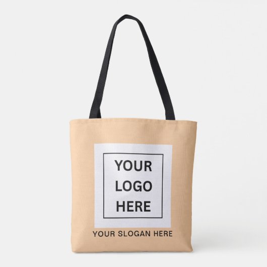 Eenvoudige Minimalistische Aangepaste Logo & Tekst Tote Bag (Achterkant)