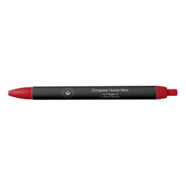 Eenvoudige Minimalistische Aangepaste Logo & Tekst Zwarte Inkt Pen