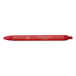 Eenvoudige Minimalistische Aangepaste Logo & Tekst Zwarte Inkt Pen