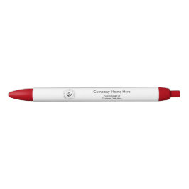 Eenvoudige Minimalistische Aangepaste Logo & Tekst Zwarte Inkt Pen