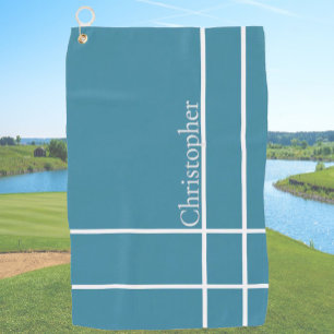 Eenvoudige minimalistische aangepaste naam oceaanb golfhanddoek