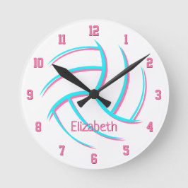 eenvoudige, minimalistische, aangepaste volleybal ronde klok