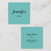 eenvoudige, minimalistische aangepaste witte logo- vierkante visitekaartje (Voorkant / Achterkant)