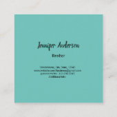 eenvoudige, minimalistische aangepaste witte logo- vierkante visitekaartje (Achterkant)