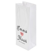 Eenvoudige Minimalistische Aanpasbare Witte Cadeau Wijn Cadeautas (Achterkant Gekanteld)