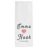 Eenvoudige Minimalistische Aanpasbare Witte Cadeau Wijn Cadeautas (Achterkant)