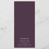 Eenvoudige minimalistische Abstracte roze Paarse p Menu (Achterkant)