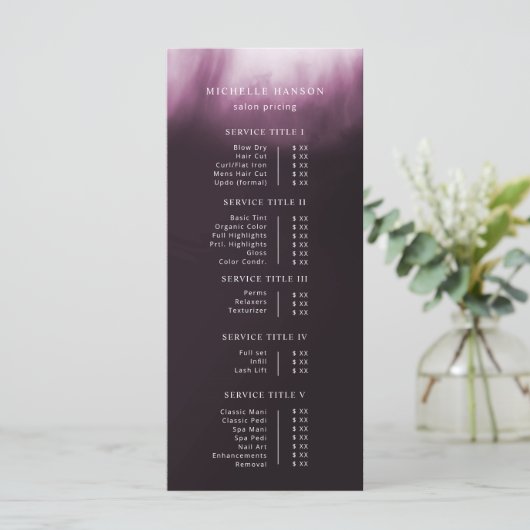 Eenvoudige minimalistische Abstracte roze Paarse p Menu (Staand voorkant)